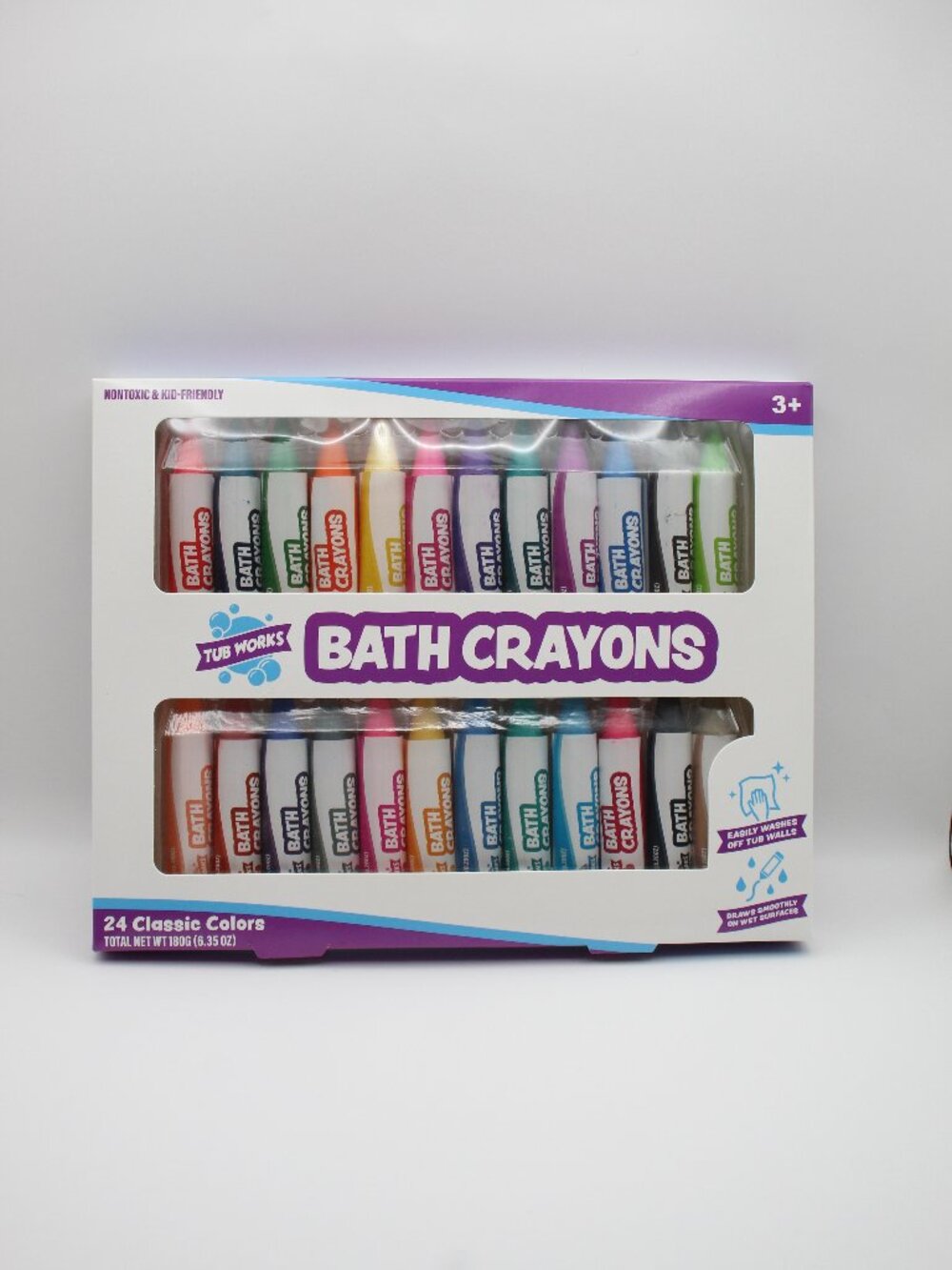 Bath Crayons Bath Toy, 24 Pack Nontoxic, Washable Bath Crayons for Toddlers
